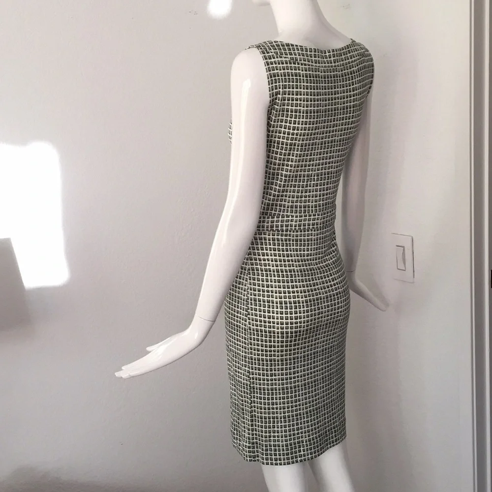 Tory Burch green white printed knit silk dress